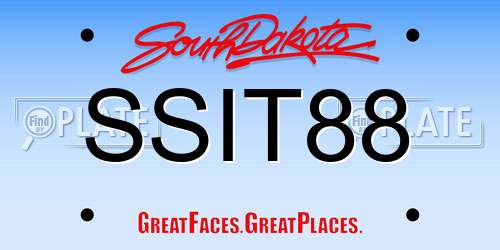 SSIT88 South Dakota License Plate