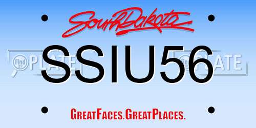 SSIU56 South Dakota License Plate
