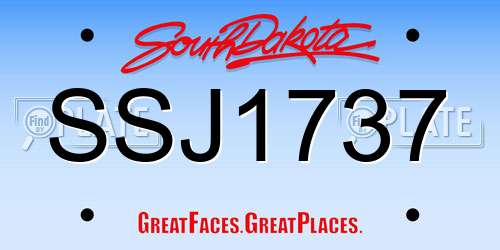 SSJ1737 South Dakota License Plate
