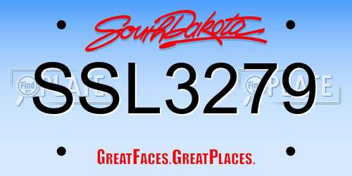 SSL3279 South Dakota License Plate