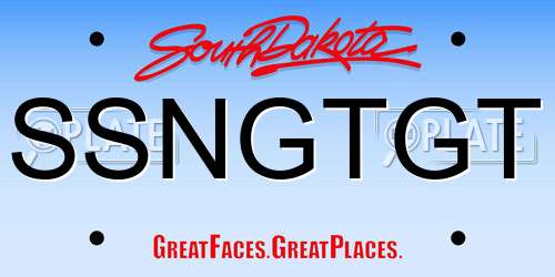 SSNGTGT South Dakota License Plate