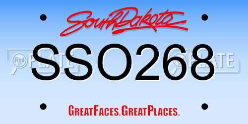 SSO268 South Dakota License Plate