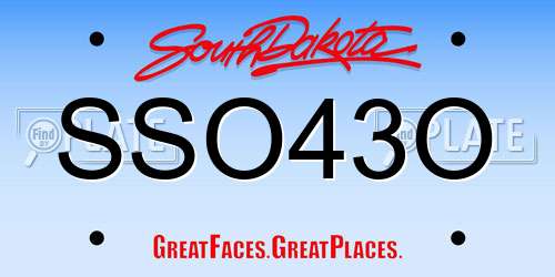 SSO43O South Dakota License Plate