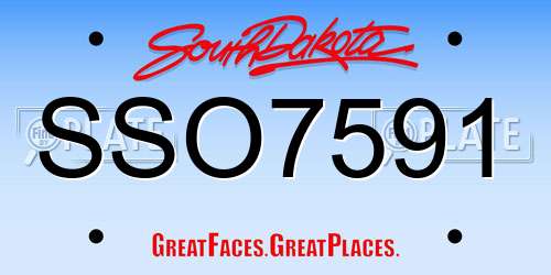 SSO7591 South Dakota License Plate