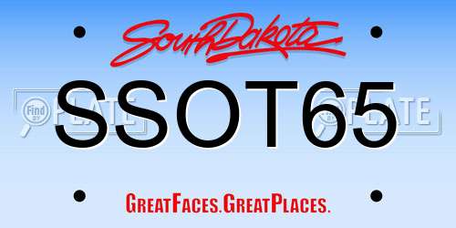 SSOT65 South Dakota License Plate