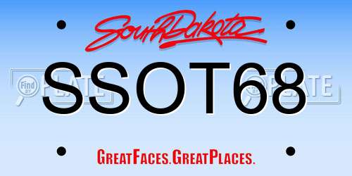 SSOT68 South Dakota License Plate