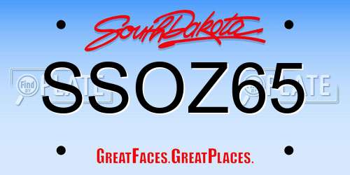 SSOZ65 South Dakota License Plate