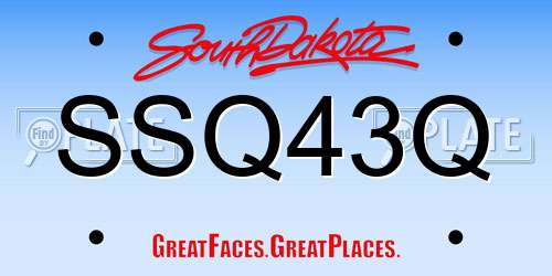 SSQ43Q South Dakota License Plate