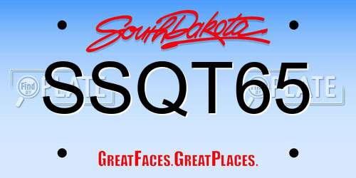SSQT65 South Dakota License Plate