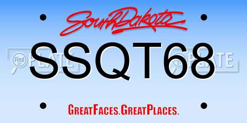 SSQT68 South Dakota License Plate