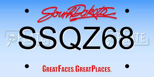 SSQZ68 South Dakota License Plate