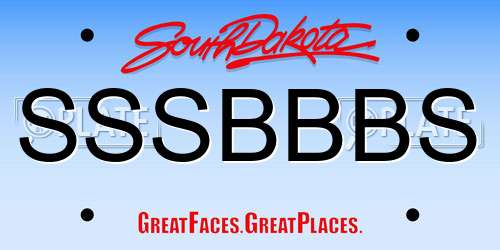 SSSBBBS South Dakota License Plate
