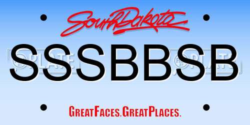 SSSBBSB South Dakota License Plate
