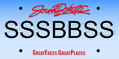 SSSBBSS South Dakota License Plate