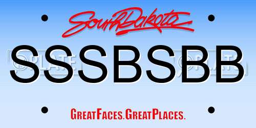 SSSBSBB South Dakota License Plate