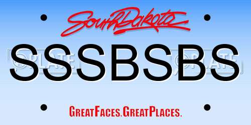 SSSBSBS South Dakota License Plate