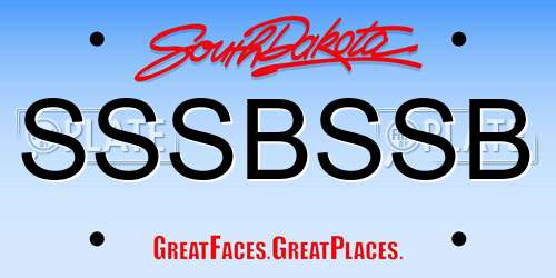 SSSBSSB South Dakota License Plate