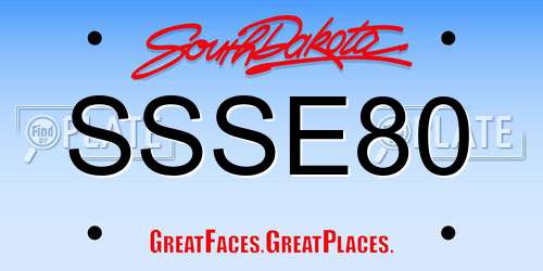 SSSE80 South Dakota License Plate