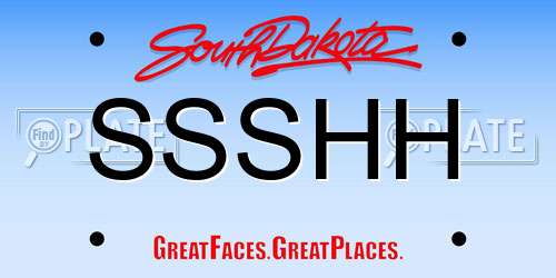 SSSHH South Dakota License Plate