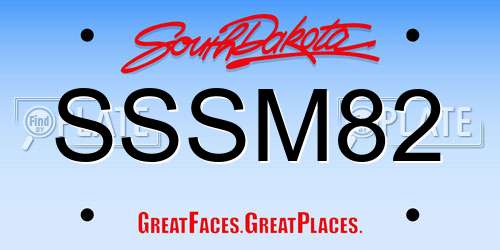 SSSM82 South Dakota License Plate