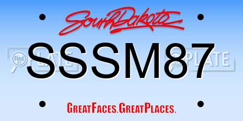 SSSM87 South Dakota License Plate