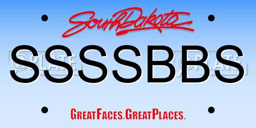 SSSSBBS South Dakota License Plate