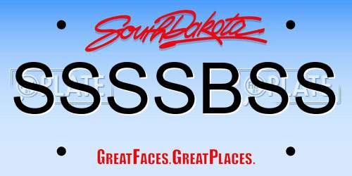 SSSSBSS South Dakota License Plate