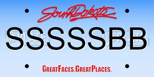 SSSSSBB South Dakota License Plate