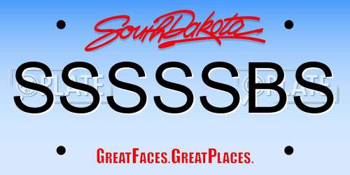 SSSSSBS South Dakota License Plate