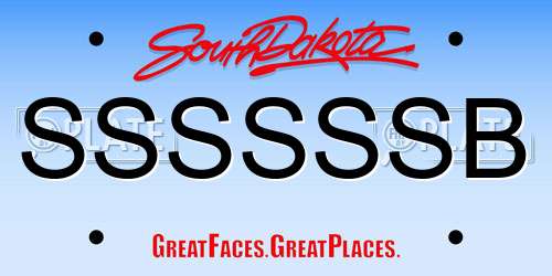SSSSSSB South Dakota License Plate