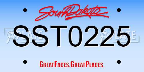 SST0225 South Dakota License Plate