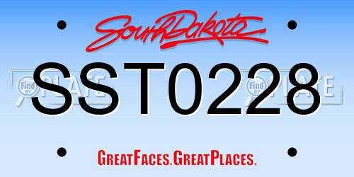 SST0228 South Dakota License Plate