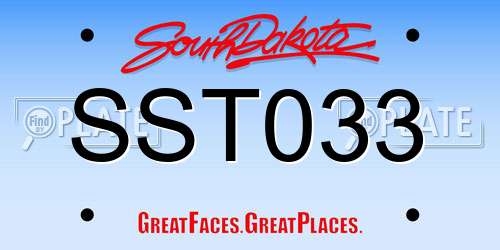 SST033 South Dakota License Plate
