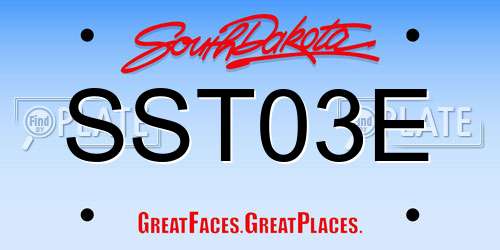 SST03E South Dakota License Plate