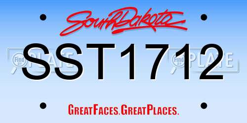 SST1712 South Dakota License Plate