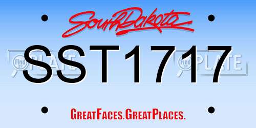 SST1717 South Dakota License Plate