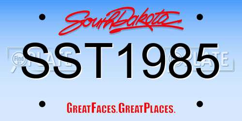 SST1985 South Dakota License Plate