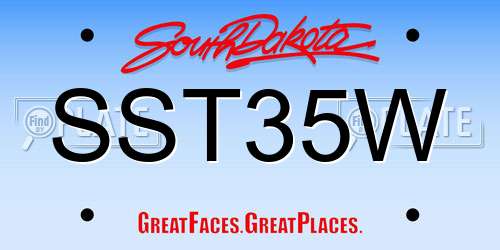 SST35W South Dakota License Plate