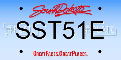 SST51E South Dakota License Plate