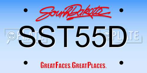 SST55D South Dakota License Plate