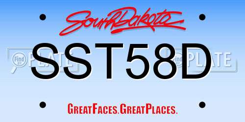 SST58D South Dakota License Plate