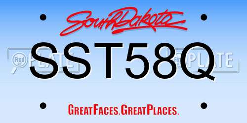 SST58Q South Dakota License Plate