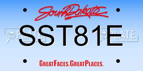 SST81E South Dakota License Plate
