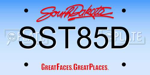 SST85D South Dakota License Plate