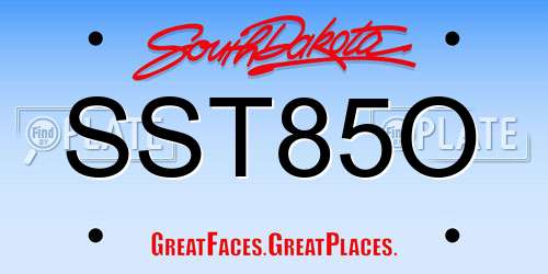 SST85O South Dakota License Plate