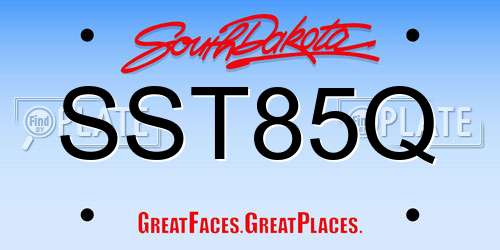 SST85Q South Dakota License Plate