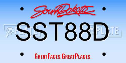 SST88D South Dakota License Plate