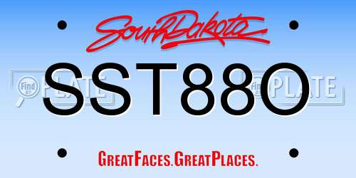 SST88O South Dakota License Plate