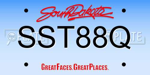 SST88Q South Dakota License Plate