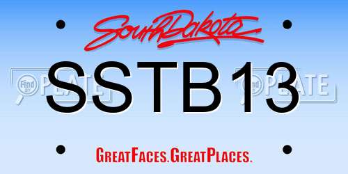 SSTB13 South Dakota License Plate